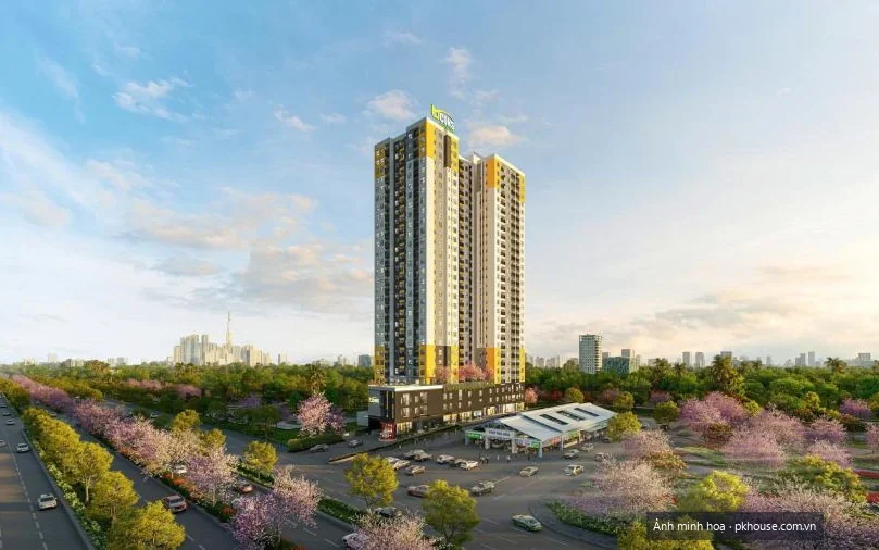 Phối cảnh tổng quan toà tháp dự án Bcons Asahi