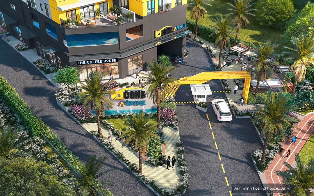 Phối cảnh khối shophouse mặt tiền tầng 1 dự án Bcons Avenue