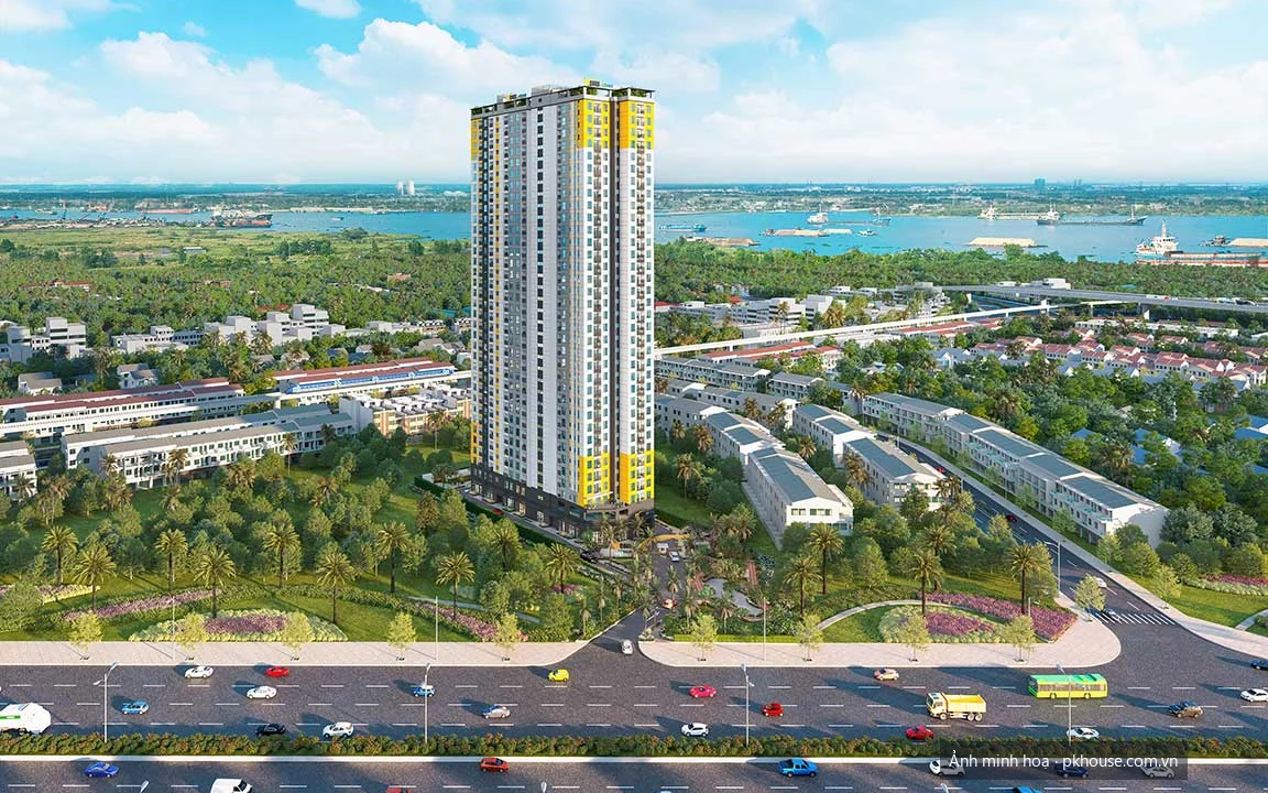 Phối cảnh tổng thể toà tháp 35 tầng dự án Bcons Avenue