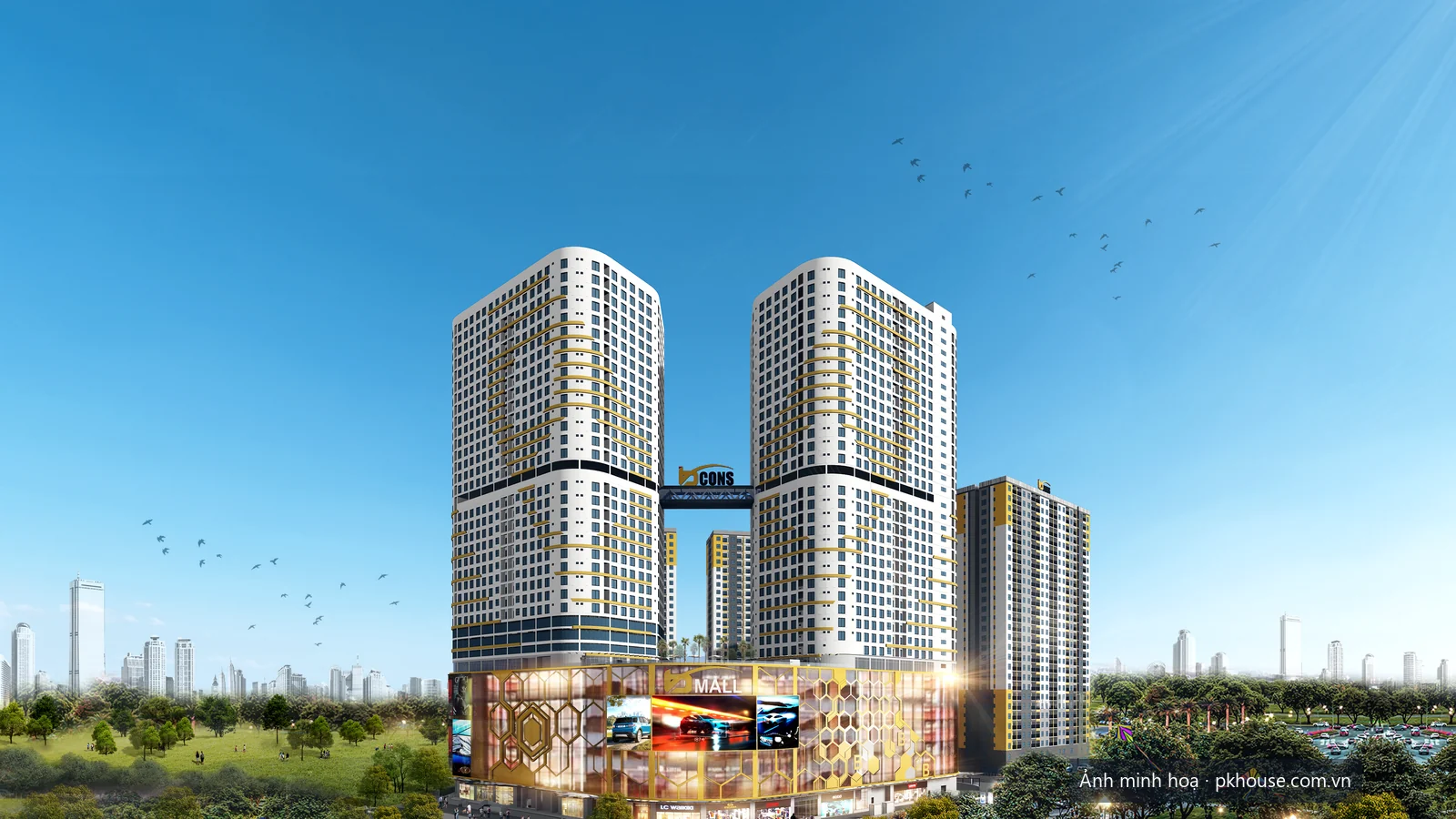 Phối cảnh tổng thể toàn khu dự án Bcons Center City