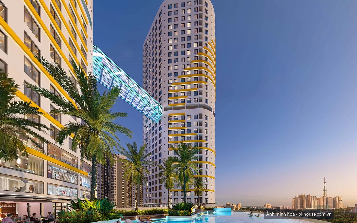 Phối cảnh hồ bơi nội khu dự án Bcons Center City