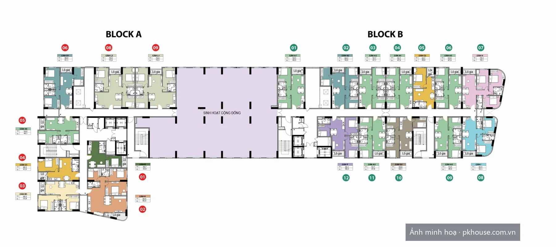 Mặt bằng tầng 9 dự án Bcons City – Green Diamond