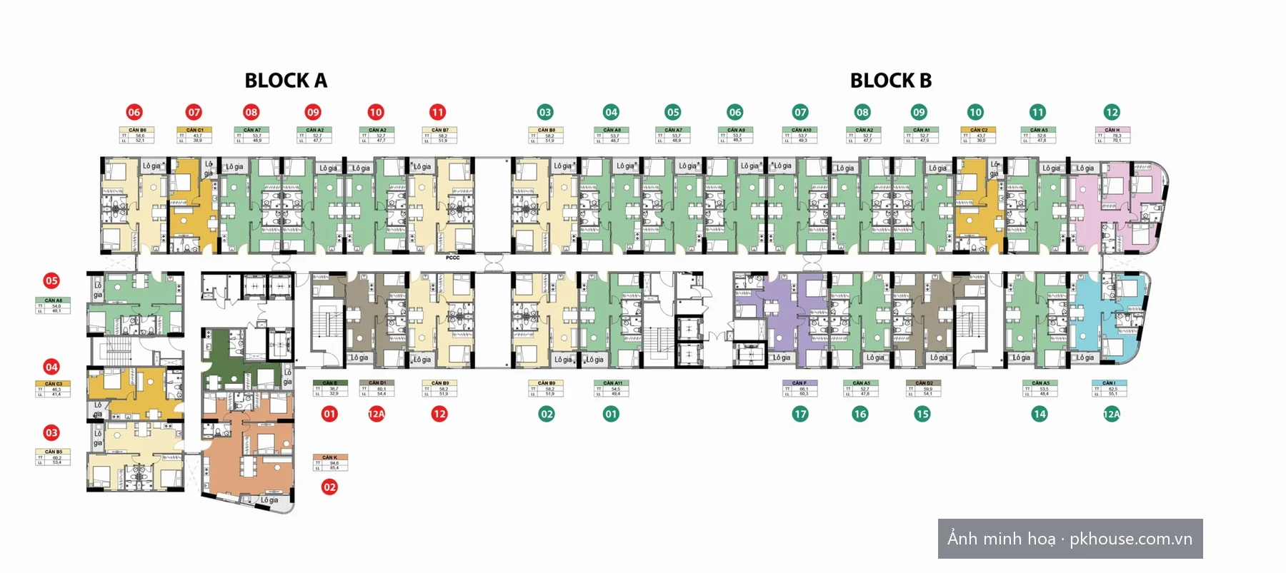 Mặt bằng tầng 10 dự án Bcons City – Green Diamond