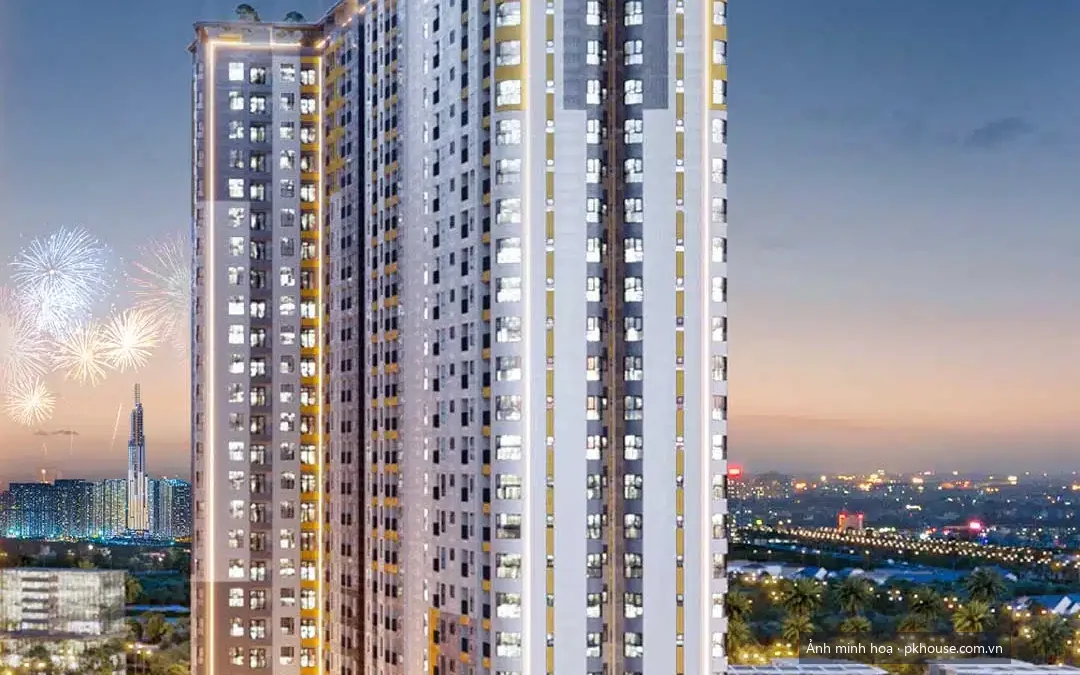 Phối cảnh tháp khi bàn giao dự án Bcons City – Green Diamond