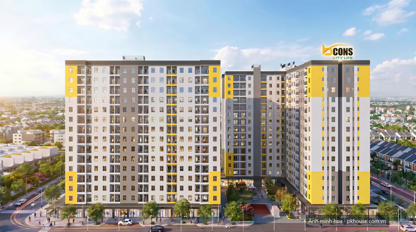 Phối cảnh dự án nhà ở xã hội tại phường Tân Uyên dự án Bcons City Life Nhà Ở Xã Hội