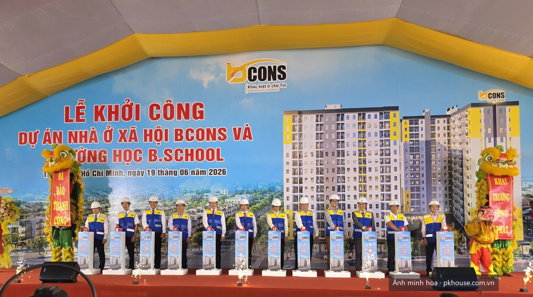 Nghi thức khởi công dự án nhà ở xã hội dự án Bcons City Life Nhà Ở Xã Hội