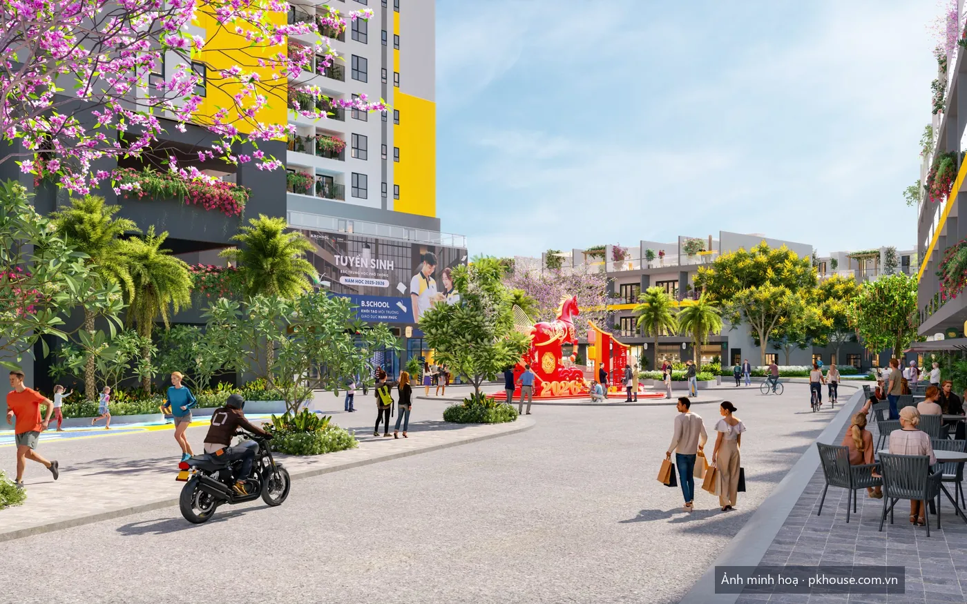 Phối cảnh tiện ích nội khu dự án Bcons City Life Nhà Phố