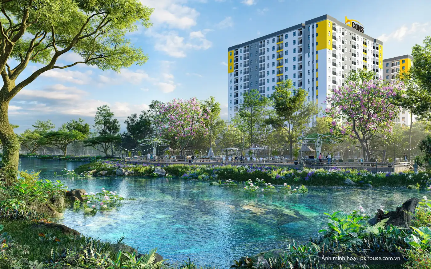 Phối cảnh khu BBQ ngoài trời dự án Bcons City Life Nhà Phố