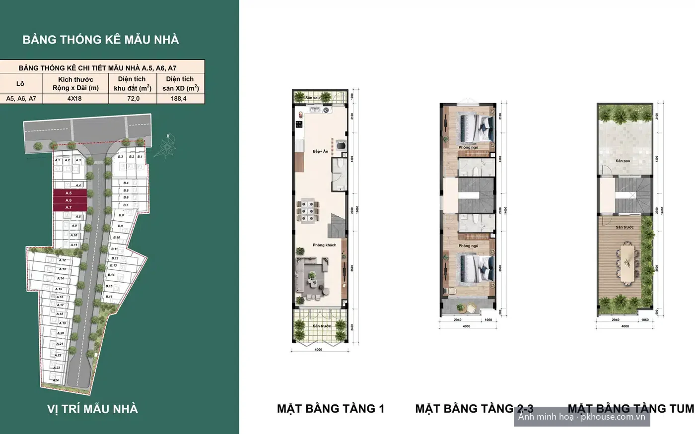 Thiết kế mẫu căn A5, A6, A7 dự án Bcons Eden Park