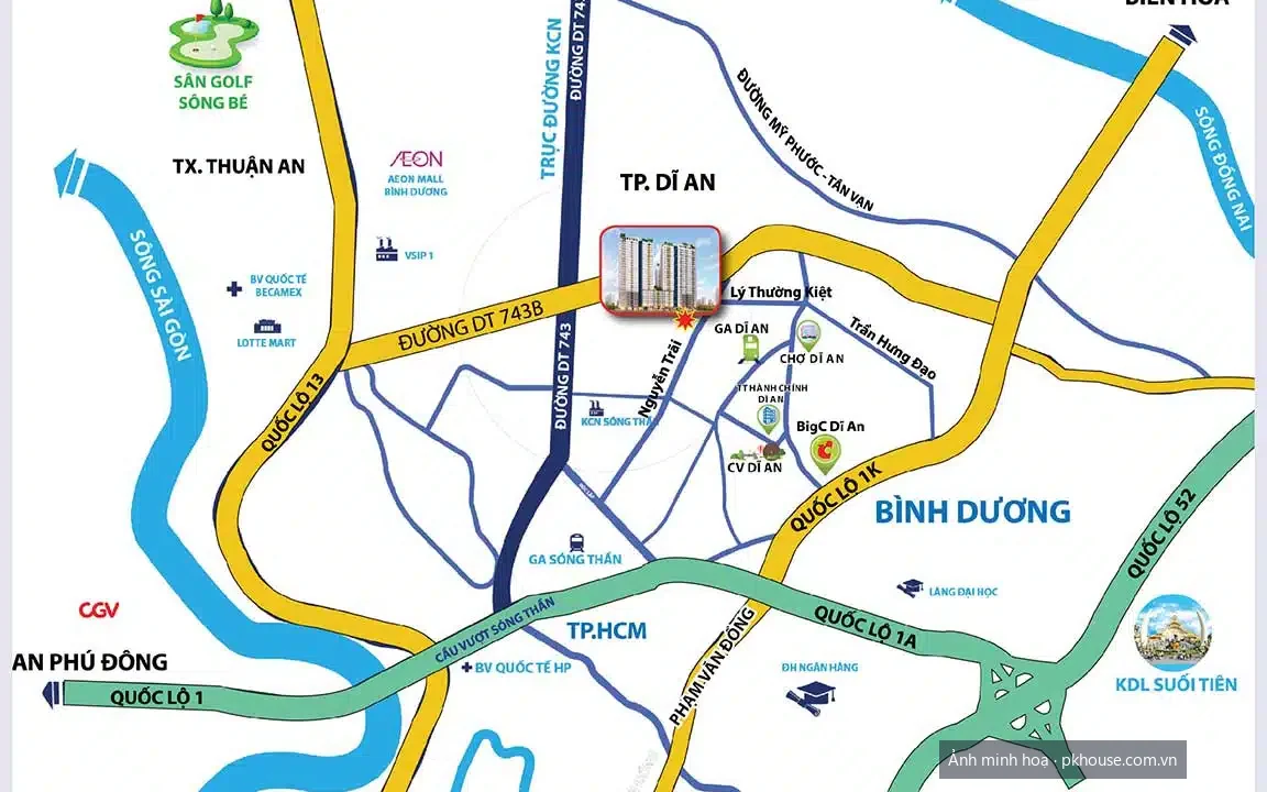 Bản đồ vị trí trên đường Phạm Hữu Lầu dự án Bcons Garden