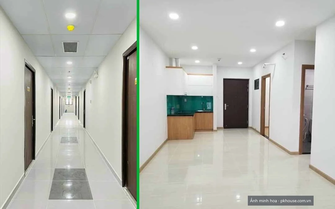 Ảnh thực tế phòng khách căn hộ đã bàn giao dự án Bcons Green View