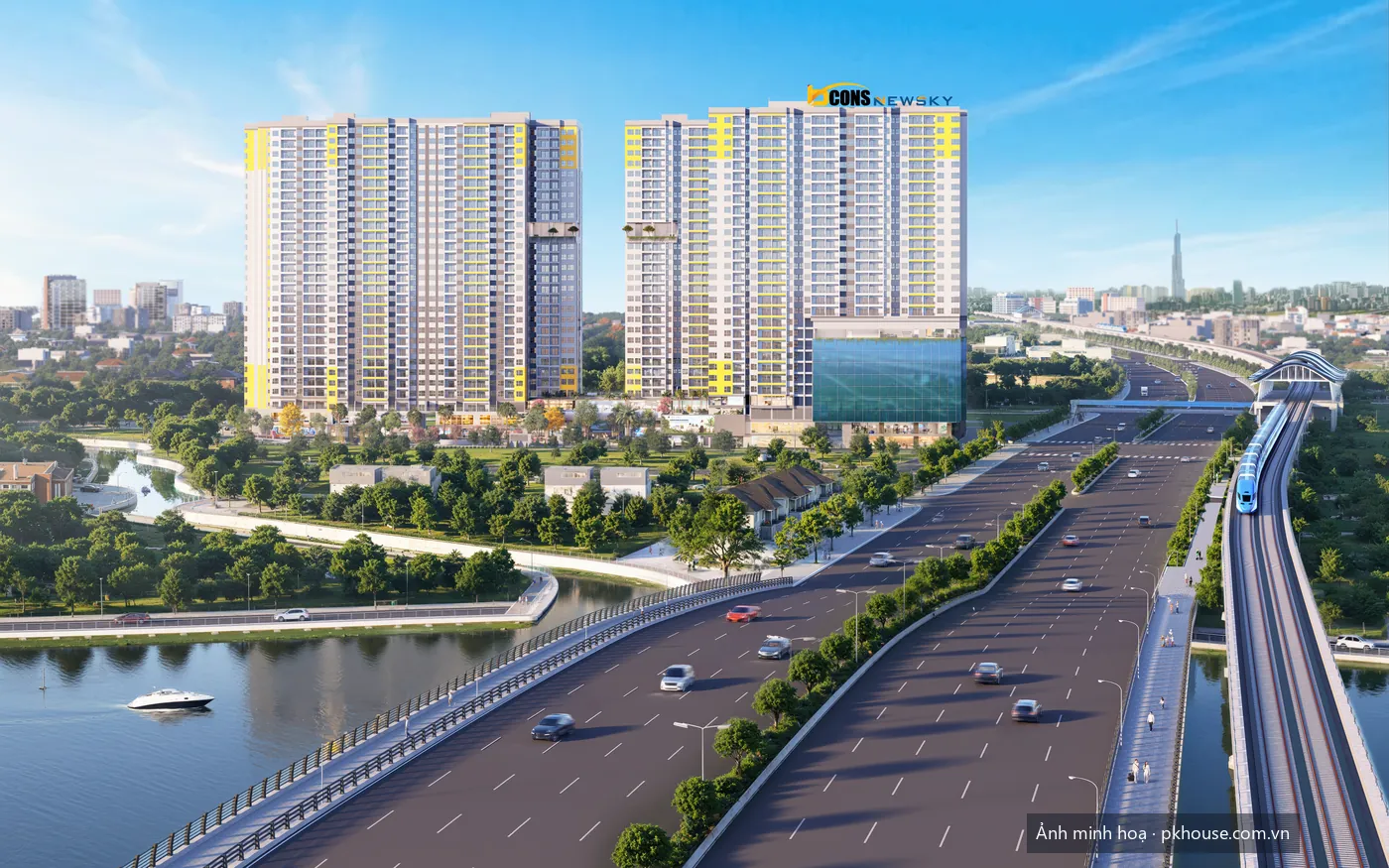 Phối cảnh cảnh quan công viên nội khu dự án Bcons New Sky