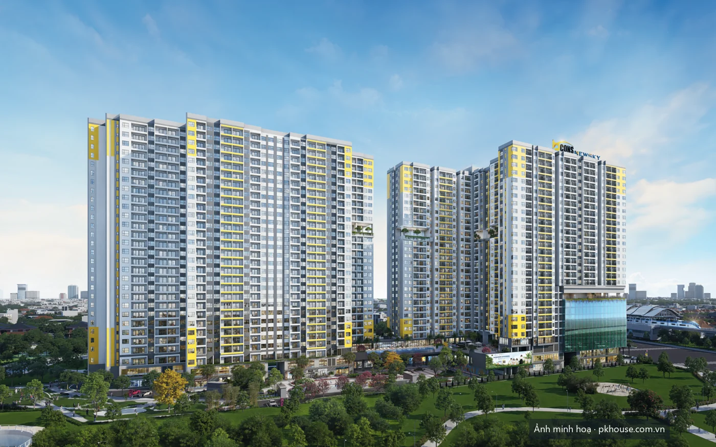 Phối cảnh cảnh quan nội khu dự án Bcons New Sky
