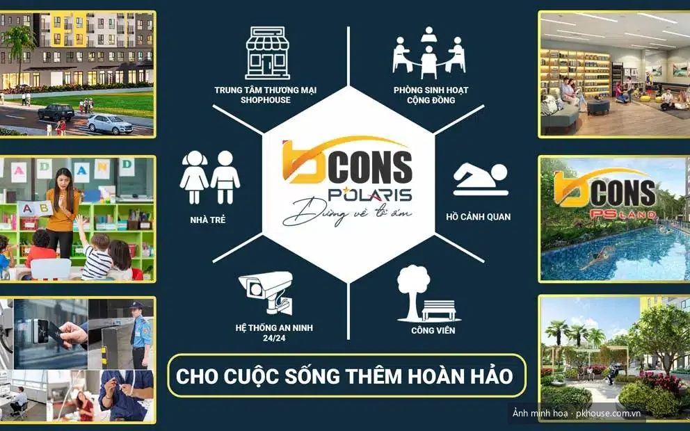 Sơ đồ tổng quan tiện ích nội khu dự án Bcons Polaris