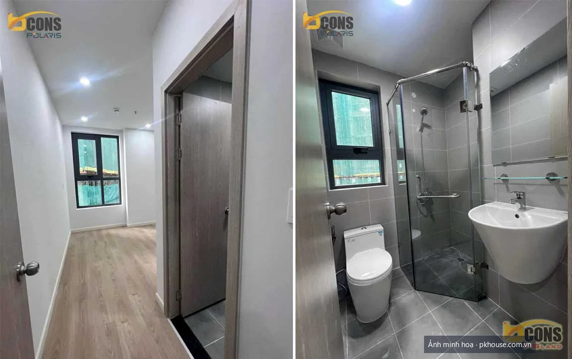 Ảnh thực tế phòng ngủ chính căn hộ đã bàn giao dự án Bcons Polaris
