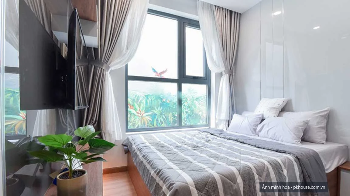 Phòng ngủ căn hộ mẫu dự án Bcons Sala