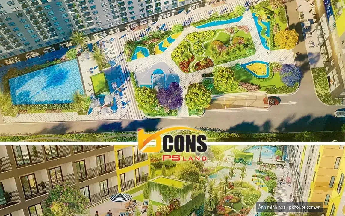 Phối cảnh hồ bơi nội khu dự án Bcons Solary
