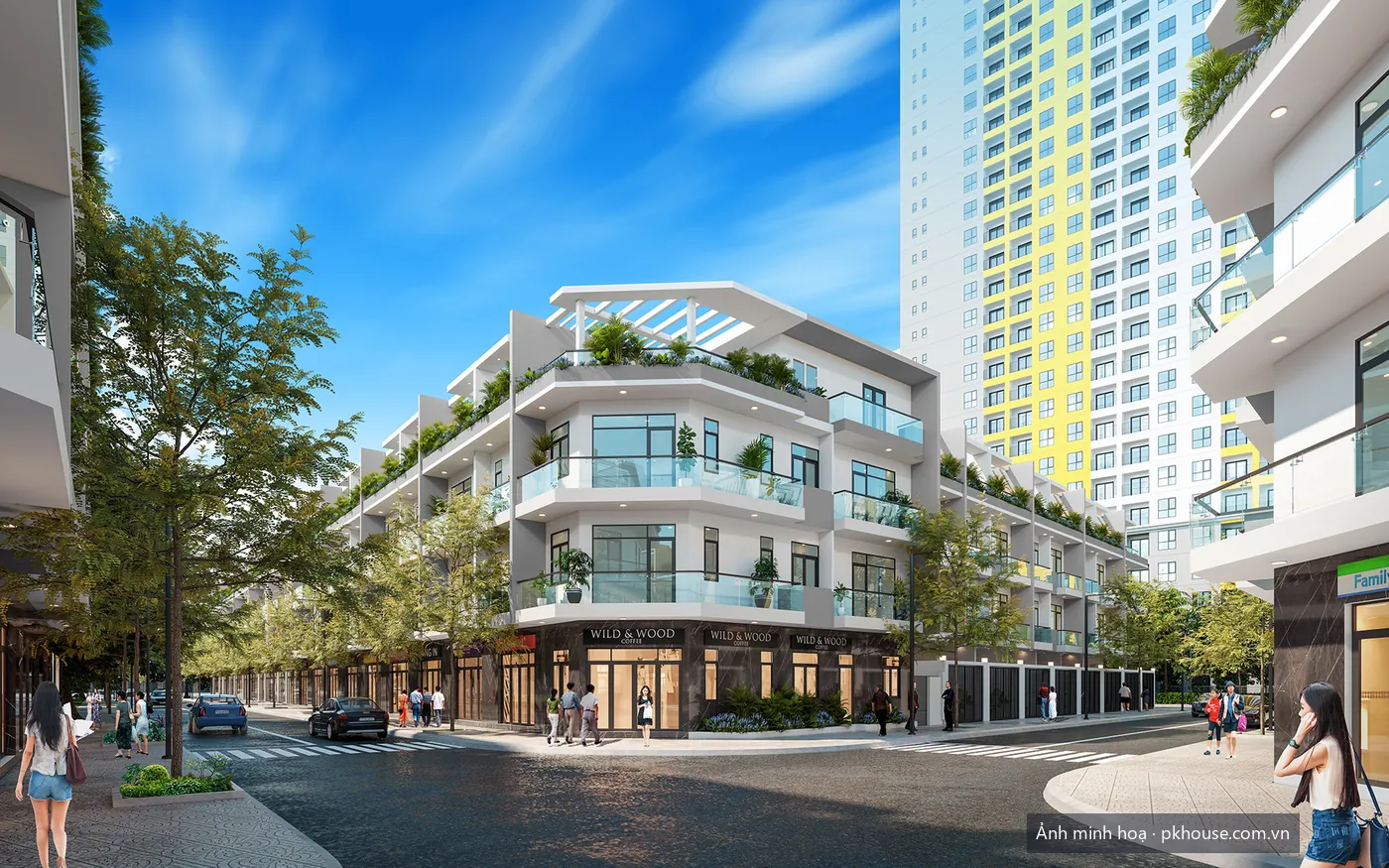 Phối cảnh thiết kế nhà phố dự án Bcons Uni Valley