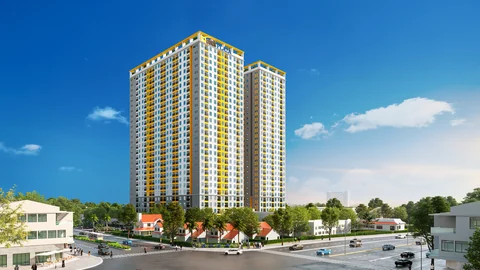 Phối cảnh dự án Bcons Plaza, bốn tháp hai mươi tám tầng trên đường Thống Nhất