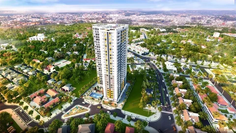 Phối cảnh dự án Bcons Sala, tháp đơn hai mươi chín tầng toàn căn hai phòng ngủ