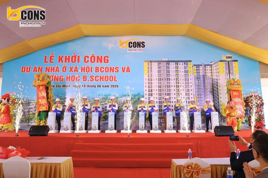 Lễ khởi công dự án nhà ở xã hội Bcons và trường B.School tại khu đô thị Bcons City Life ngày 19 tháng 6 năm 2026