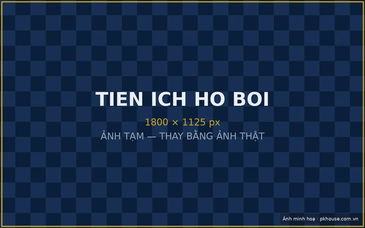 Hồ bơi tràn bờ tại tầng 4 khối đế Riverside Central
