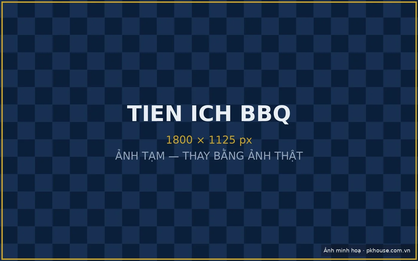 Khu BBQ ngoài trời tại sân vườn tầng 6 Sky Horizon